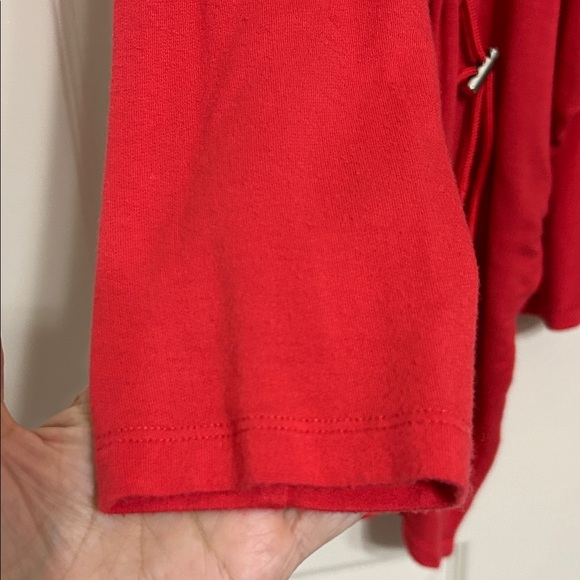 Susan Graver Red Open Cardigan Vibrant Color Waterfall Opening, Oversized Med - Picture 5 of 13